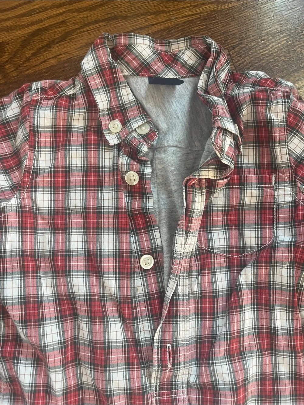 Old Navy Gap Maroon Cream Plaid bundle 12-18 months